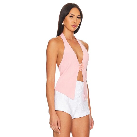 MORE TO COME Dixie Halter Top in Light Pink New Womens Sleeveless Knit - Picture 4 of 12